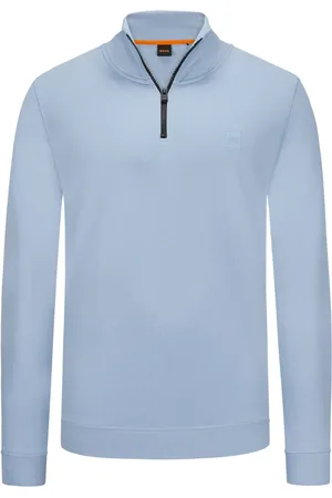 HUGO BOSS Duże Rozmiary - - Bluza z rozpinanym golfem i naszywką z logo