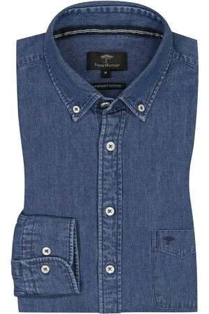 Fynch-Hatton Duże Rozmiary - - Koszula w jeansowym stylu z kołnierzykiem button down