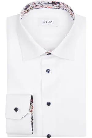 Eton Duże Rozmiary - - Koszula Signature Twill z kwiatowym wykończeniem, classic fit