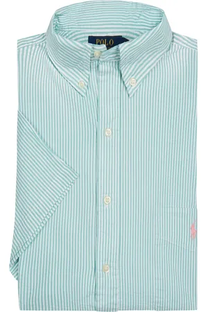 Ralph Lauren Duże Rozmiary - - Koszula z krótkim rękawem o gofrowanej fakturze, z haftem z zawodnikiem polo