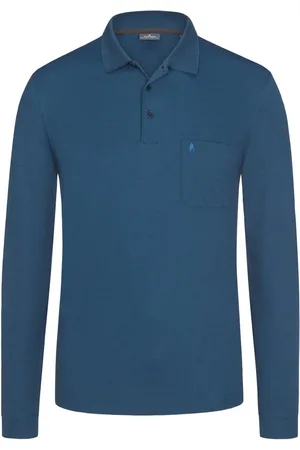 Ragman Duże Rozmiary - - Koszulka polo z długim rękawem z piki w jakości soft knit, Easy Care