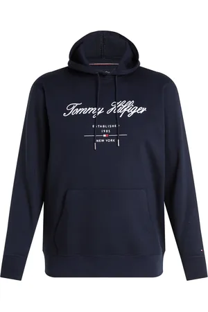 Tommy Hilfiger Duże Rozmiary - - Bluza z kapturem z wyhaftowanym napisem marki