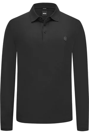 HUGO BOSS Duże Rozmiary - - Koszulka polo z długim rękawem z emblematem z logo