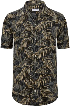 JACK & JONES Duże Rozmiary - - Koszula z krótkim rękawem w kwiaty, kołnierz typu resort