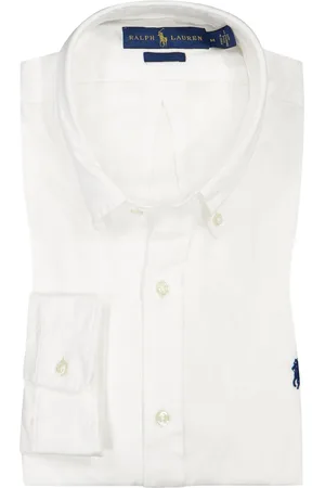 Ralph Lauren Duże Rozmiary - - Koszula lniana z kołnierzykiem button down