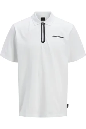 JACK & JONES Duże Rozmiary - - Koszulka polo z piki z elastyczną domieszką, z zamkiem błyskawicznym, regular fit