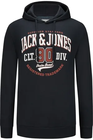 JACK & JONES Duże Rozmiary - - Bluza z kapturem z dużym nadrukiem z marką