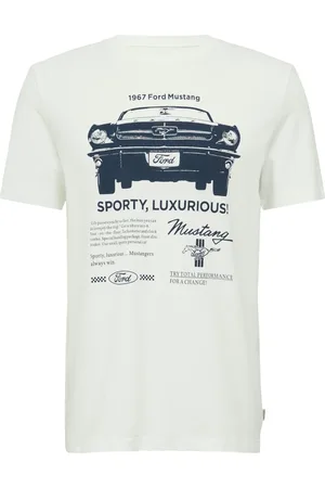 QS by s.Oliver Duże Rozmiary - - T-shirt z dżerseju z motywem Ford Mustang 1967