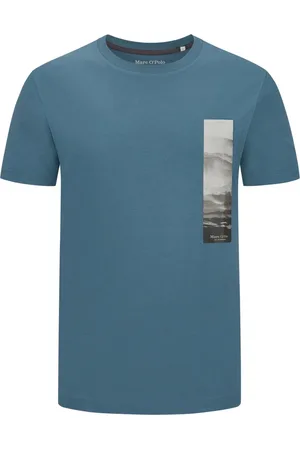 Marc O’ Polo Duże Rozmiary - - T-shirt z paskiem krajobrazu z bio bawełny