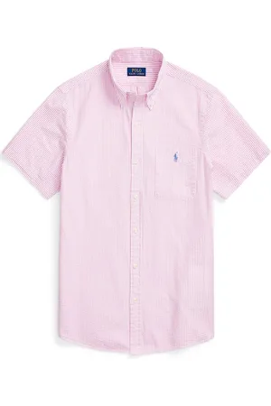 Ralph Lauren Duże Rozmiary - - Koszula z krótkim rękawem o gofrowanej fakturze, z haftem z zawodnikiem polo