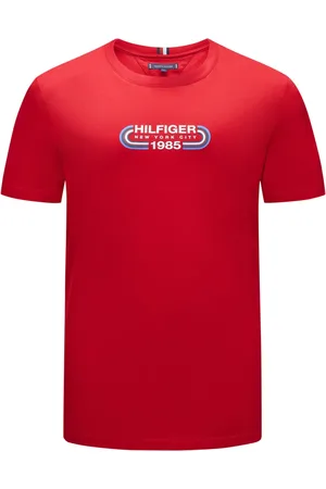 Tommy Hilfiger Duże Rozmiary - - T-shirt z bawełny z gumowanym logo