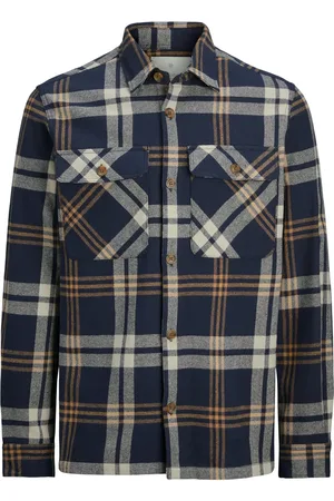 JACK & JONES Duże Rozmiary - - Overshirt z bawełny z wzorem w kratkę glencheck