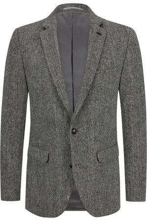 Tom Rusborg Duże Rozmiary - - Marynarka z Harris Tweed, z podszewką i łatami na łokciach