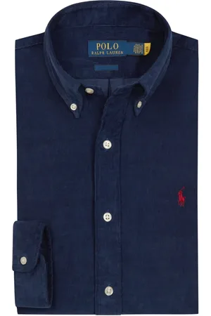 Ralph Lauren Duże Rozmiary - - Miękka koszula sztruksowa z haftem zawodnika polo
