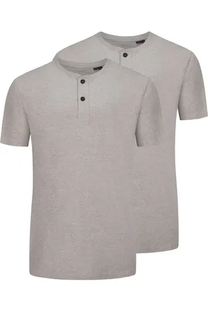 JP 1880 Duże Rozmiary - - T-shirt z dekoltem na guziki, dwupak