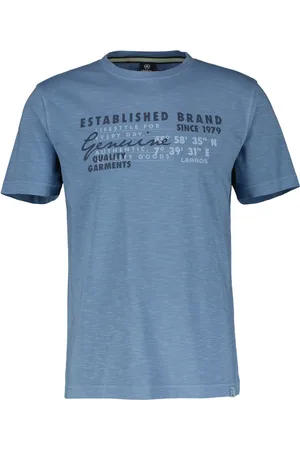 Lerros Duże Rozmiary - - Melanżowy T-shirt z bawełny, z nadrukiem z literami