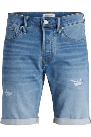 JACK & JONES Duże Rozmiary - - Szorty jeansowe z efektem zużycia, z elastyczną domieszką