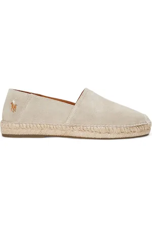 Ralph Lauren Duże Rozmiary - - Letnie espadryle z zamszu w wyhaftowanym zawodnikiem polo