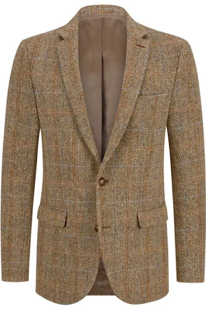 Tom Rusborg Duże Rozmiary - - Marynarka z Harris Tweed, z podszewką i łatami na łokciach
