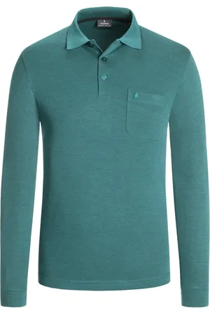 Ragman Duże Rozmiary - - Koszulka polo z długim rękawem z piki w jakości soft knit, Easy Care