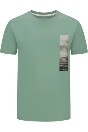 Marc O’ Polo Duże Rozmiary - - T-shirt z paskiem krajobrazu z bio bawełny