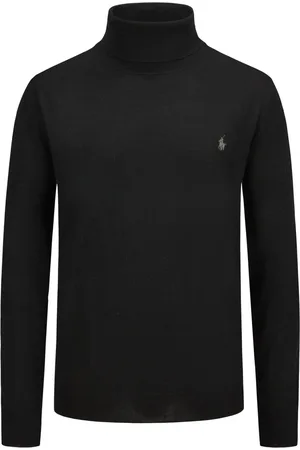 Ralph Lauren Duże Rozmiary - - Lekki pulower z golfem z haftem w postaci zawodnika polo