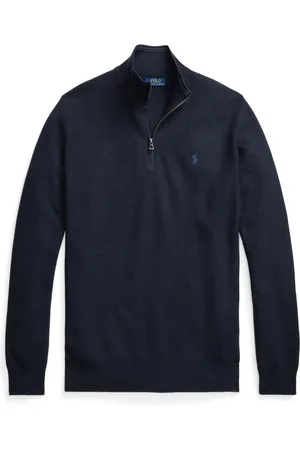 Ralph Lauren Duże Rozmiary - - Pulower wykonany ściegiem perłowym z rozpinanym golfem