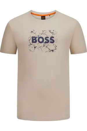 HUGO BOSS Duże Rozmiary - - Miękki T-shirt z nadrukiem z logo