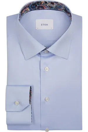 Eton Duże Rozmiary - - Jednokolorowa koszula Signature ze zdobieniami, classic fit