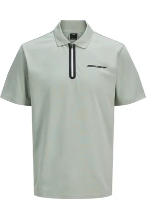 JACK & JONES Duże Rozmiary - - Koszulka polo z piki z elastyczną domieszką, z zamkiem błyskawicznym, regular fit