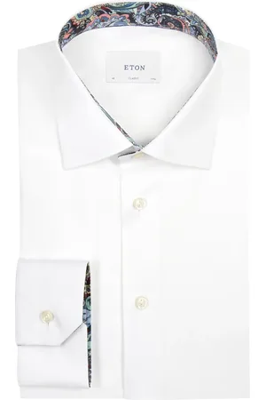 Eton Duże Rozmiary - - Jednokolorowa koszula Signature ze zdobieniami, classic fit