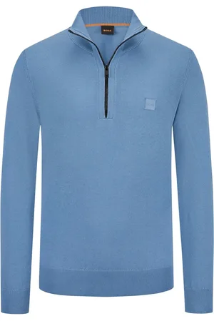 HUGO BOSS Duże Rozmiary - - Lekki, dzianinowy rozpinany golf z domieszką kaszmiru