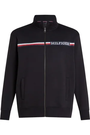 Tommy Hilfiger Duże Rozmiary - - Miękka kurtka dresowa z paskami typowymi dla marki