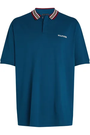 Tommy Hilfiger Duże Rozmiary - - Koszulka polo z piki z kontrastowym kołnierzem