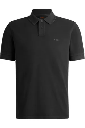 HUGO BOSS Duże Rozmiary - - Koszulka polo z gumowanym napisem z logo
