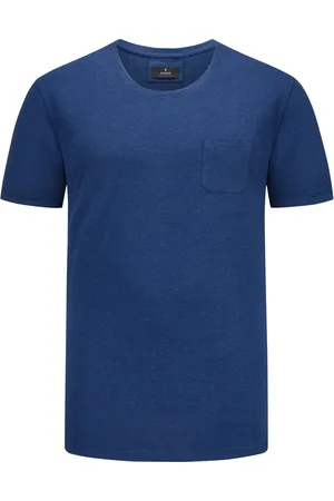 Ragman Duże Rozmiary - - T-shirt w paski z mieszanki bawełny i lnu