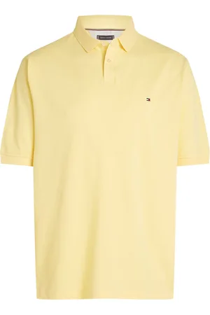 Tommy Hilfiger Duże Rozmiary - - Jednokolorowa koszulka polo z piki z małym haftem z logo