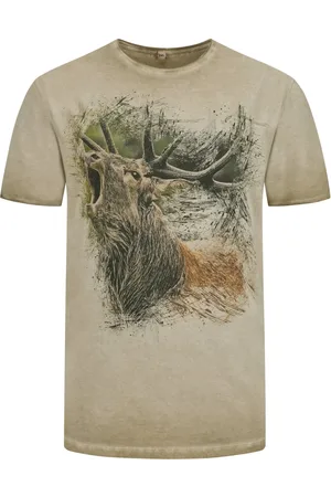 Almtracht Duże Rozmiary - - T-shirt z nadrukiem z jeleniem z bio bawełny