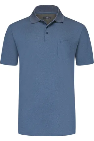 Ragman Duże Rozmiary - - Wzorzysta koszulka polo z piki w jakości soft knit