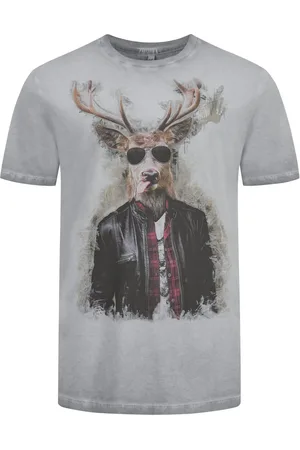 Almtracht Duże Rozmiary - - T-shirt z nadrukiem z jeleniem z bio bawełny