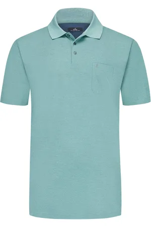 Ragman Duże Rozmiary - - Wzorzysta koszulka polo z piki w jakości soft knit