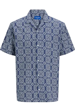 JACK & JONES Duże Rozmiary - - Koszula z krótkim rękawem z bawełny z domieszką
