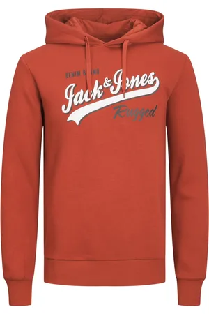 JACK & JONES Duże Rozmiary - - Bluza z kapturem z dużym nadrukiem logo na wysokości piersi