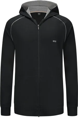 HUGO BOSS Duże Rozmiary - - Lekki domowy kardigan z kapturem i wyhaftowanym logo