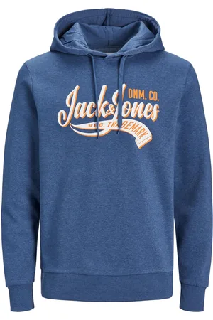 JACK & JONES Duże Rozmiary - - Bluza z kapturem z dużym nadrukiem logo na wysokości piersi