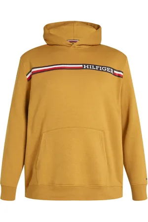 Tommy Hilfiger Duże Rozmiary - - Miękka bluza z kapturem z typowymi dla marki paskami