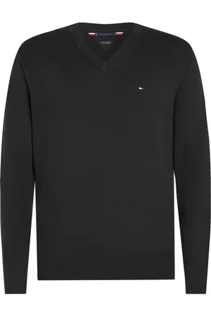 Tommy Hilfiger Duże Rozmiary - - Miękki pulower z bawełny pima i kaszmiru z dekoltem w serek