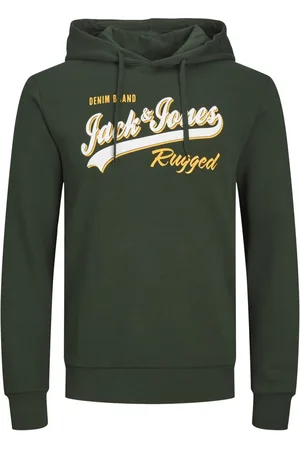 JACK & JONES Duże Rozmiary - - Bluza z kapturem z dużym nadrukiem logo na wysokości piersi
