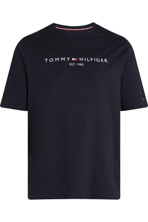 Tommy Hilfiger Duże Rozmiary - - T-shirt z miękkiego materiału z wyhaftowanym logo