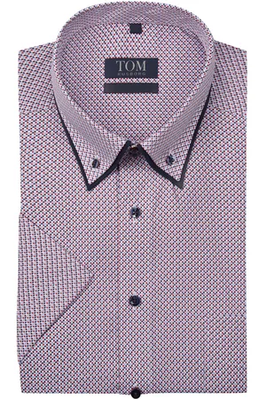 Tom Rusborg Duże Rozmiary - - Niewymagająca prasowania koszula z krótkim rękawem, z dwuwarstwowym kołnierzykiem button down, comfort fit